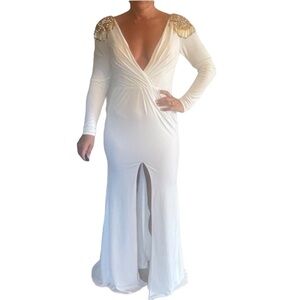 Jovani White Long Sleeve